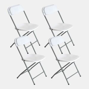 Pack 4 cadeiras dobráveis u200Bu200Bbrancas 49x44,5x80,5 cm 7house