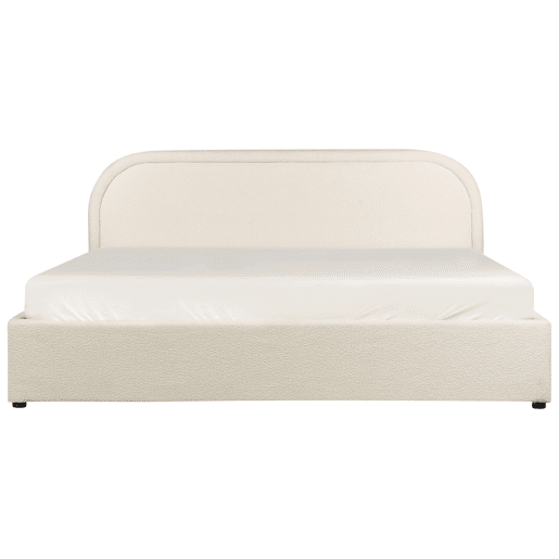 Cama baú Bouclé QUILLIEN 180 x 200 cm Creme claro Cama baú Bouclé QUILLIEN 180 x 200 cm Creme claro