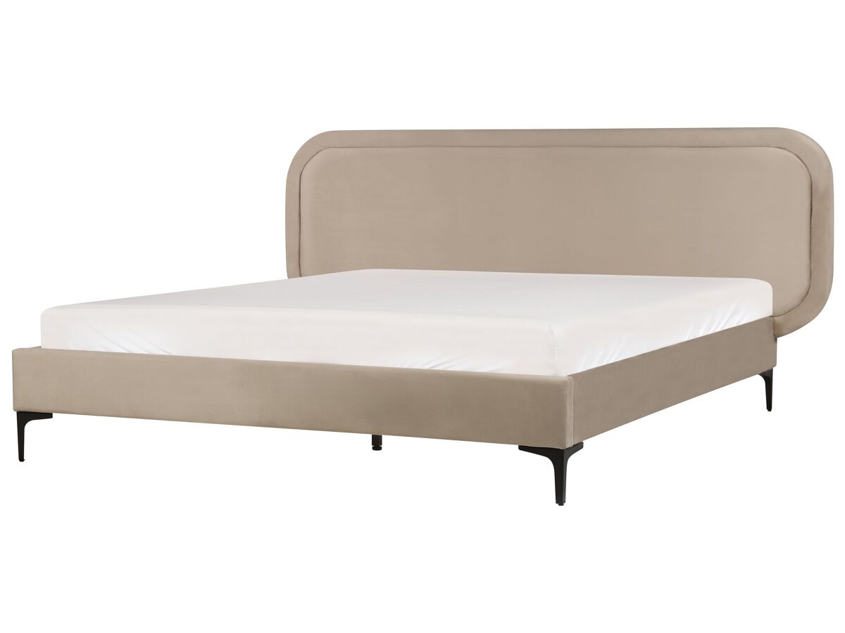 Beliani Cama Terciopelo SUZETTE 208x212 Gris Oscuro
