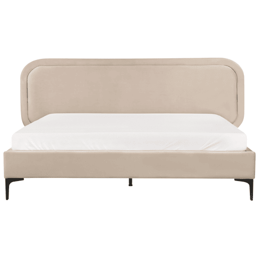 Cama Veludo SUZETTE 160 x 200 cm Creme