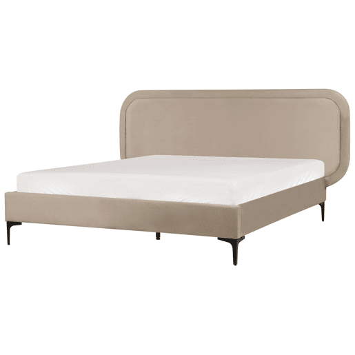 Cama Veludo SUZETTE 140 x 200 cm Creme