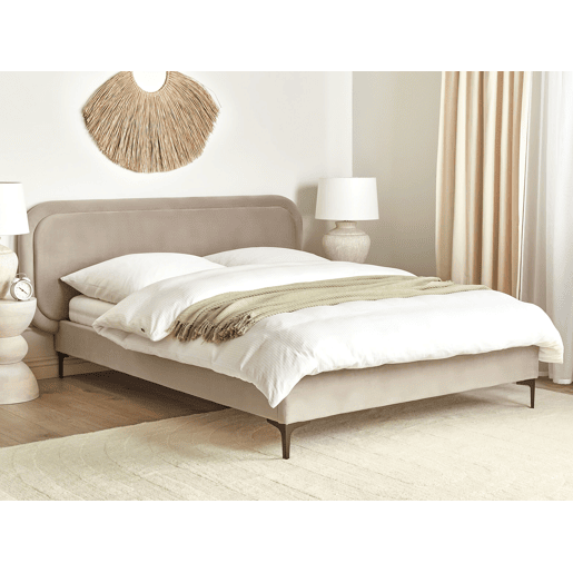 Cama Veludo SUZETTE 140 x 200 cm Creme
