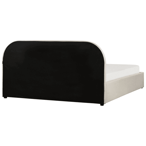 Cama baú Bouclé QUILLIEN 160 x 200 cm Creme claro