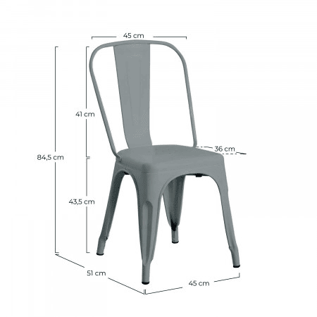 Cadeira Industrial Strong 45x54x85cm Thinia Home