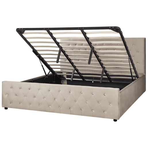 Beliani Cama baú Veludo AMIENS
