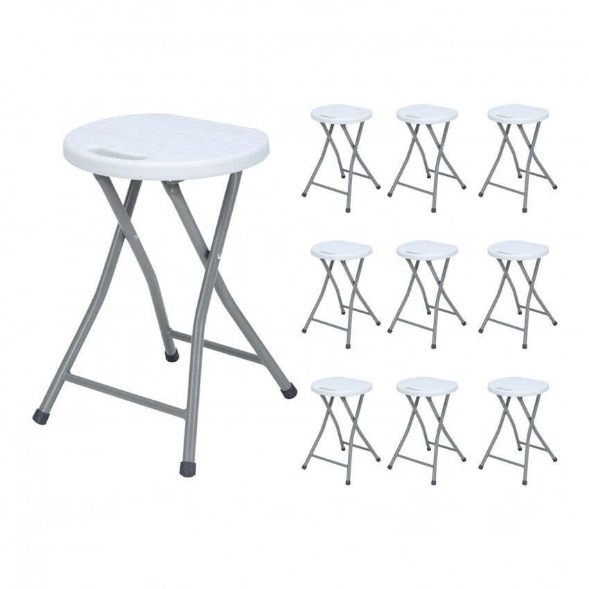 MegaPack 10 Taburetes Plegables de Resina 7house