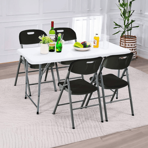 Cadeira Dobrável com Alça 47x58x87cm Preto Thinia Home
