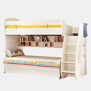 Beliche com arrumação + gaveta em aglomerado branco 182,7x252x107,8 cm