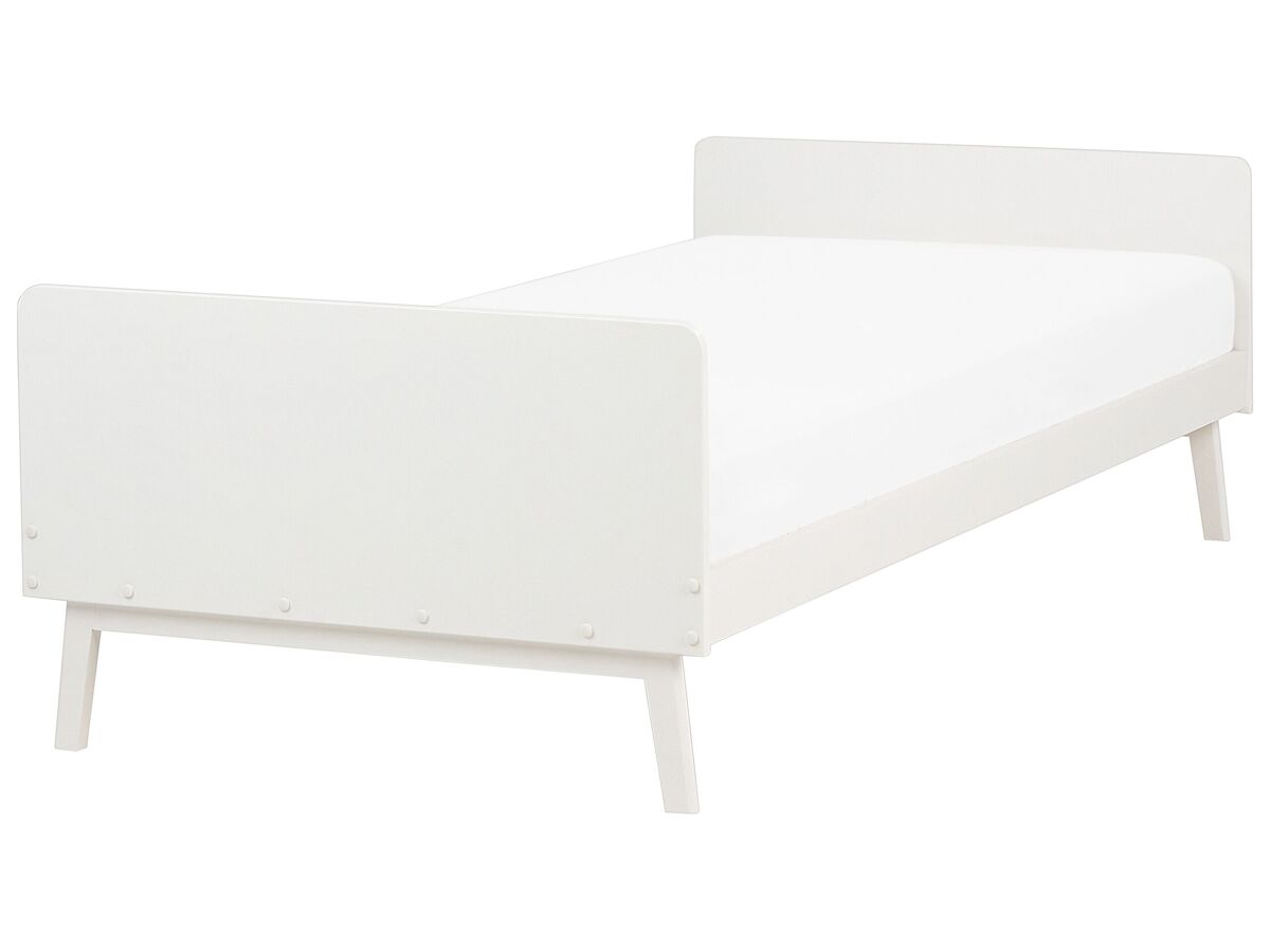 Beliani Cama Madera de pino BONNAC 95x210 Blanco