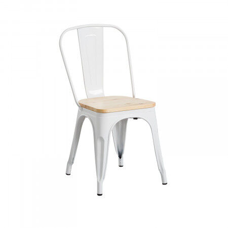 Silla Industrial Strong con Asiento de Madera Thinia Home