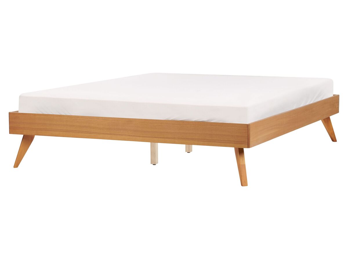 Beliani Cama sin cabecero MDF BERRIC 167x202 Marrón Claro