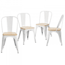 Pack 4 Cadeiras Industriais Strong com Assento de Madeira 45x54x85cm Thinia Home