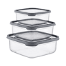 Conjunto de 3 recipientes herméticos para alimentos, formato quadrado 7house