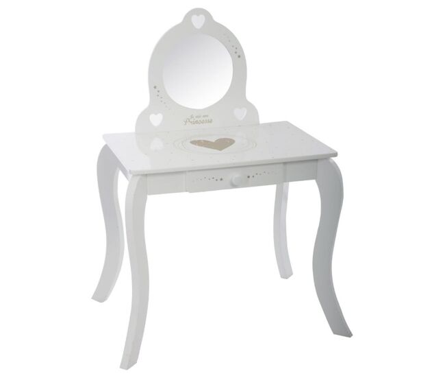 Tocador y taburete mdf blanco 91x71,5x50,5cm