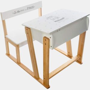 Escritório com cadeira MDF branco 58x79x58cm