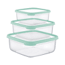 Conjunto de 3 recipientes herméticos para alimentos, formato quadrado 7house