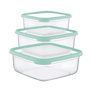 Conjunto de 3 recipientes herméticos para alimentos, formato quadrado 7house