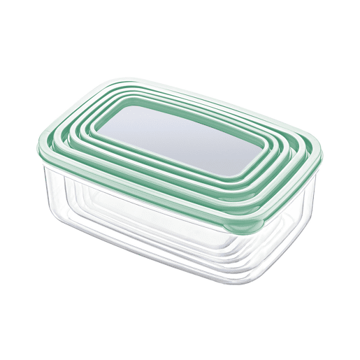 Conjunto de 5 recipientes herméticos para alimentos, formato retangular 7house Conjunto de 5 recipientes herméticos para alimentos, formato retangular 7house