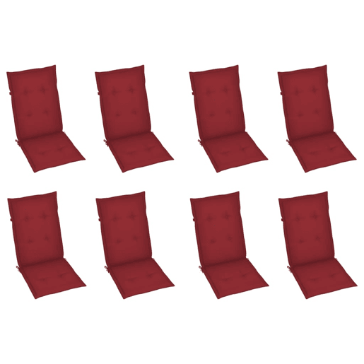 vidaXL Cadeiras de jardim reclináveis c almofadões 8 pcs teca maciça vidaXL Cadeiras de jardim reclináveis c almofadões 8 pcs teca maciça
