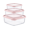 Conjunto de 3 recipientes herméticos para alimentos, formato quadrado 7house