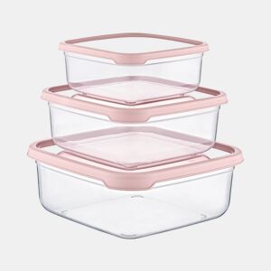 Conjunto de 3 recipientes herméticos para alimentos, formato quadrado 7house