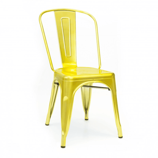 Cadeira industrial metal dourado 85x52,5x45cm