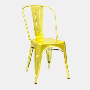 Cadeira industrial metal dourado 85x52,5x45cm