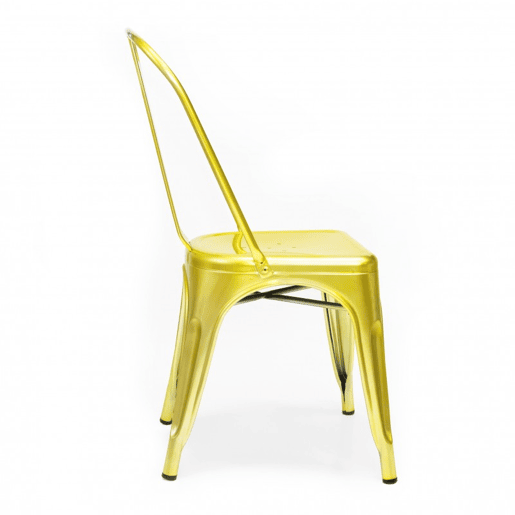 Cadeira industrial metal dourado 85x52,5x45cm