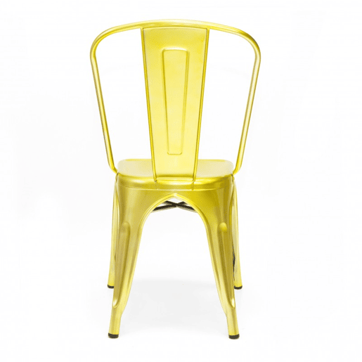 Cadeira industrial metal dourado 85x52,5x45cm