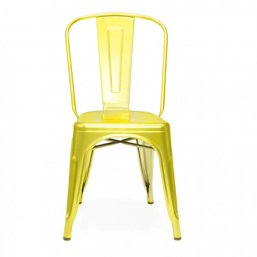 Cadeira industrial metal dourado 85x52,5x45cm