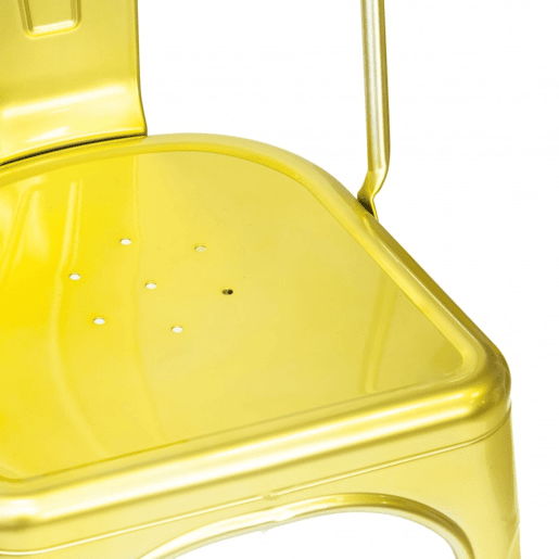 Cadeira industrial metal dourado 85x52,5x45cm