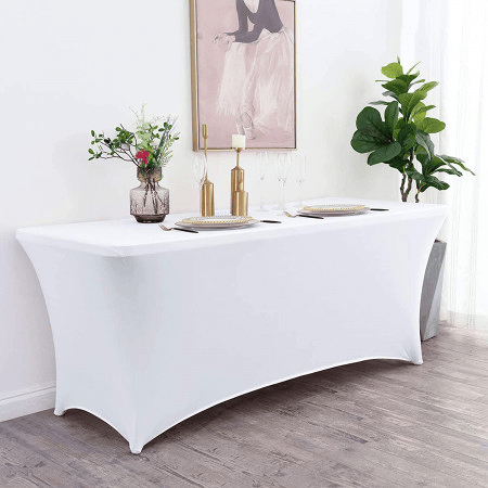 Mesa Dobrável 240cm Branca + Capa Catering 7house