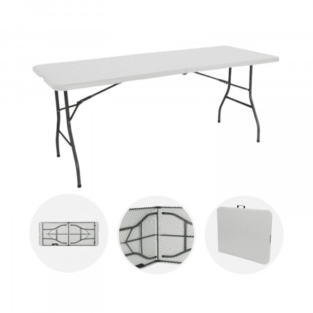 Mesa Dobrável 240cm Branca + Capa Catering 7house