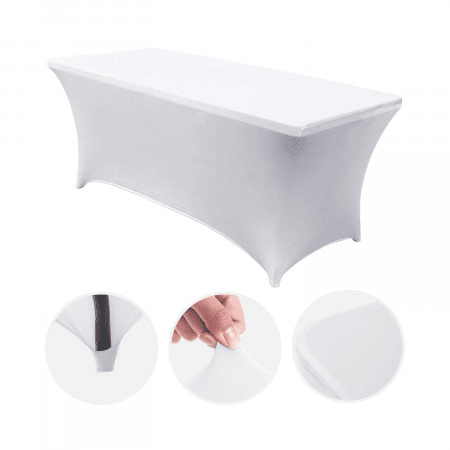 Mesa Dobrável 240cm Branca + Capa Catering 7house