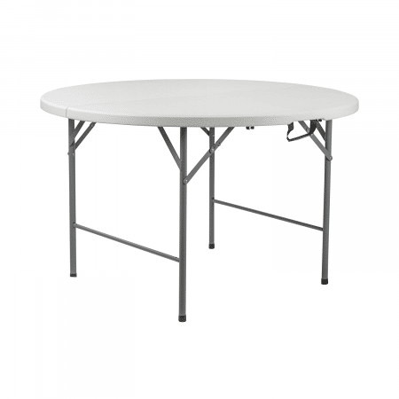 Mesa dobrável redonda efeito granito branco Ø121x74cm Thinia Home