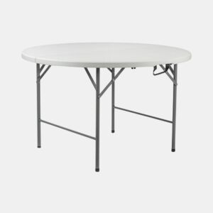 Mesa dobrável redonda efeito granito branco Ø121x74cm Thinia Home