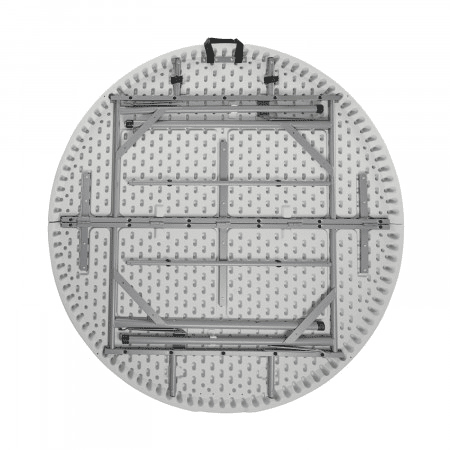 Mesa dobrável redonda efeito granito branco Ø121x74cm Thinia Home