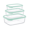 Conjunto de 3 recipientes herméticos para alimentos, formato retangular 7house