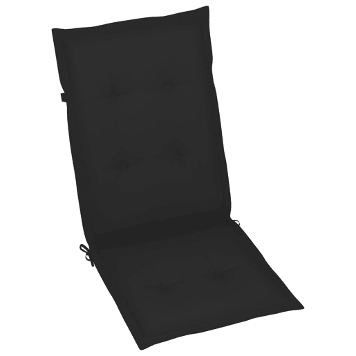 vidaXL Cadeiras de jardim c almofadões pretos 6 pcs teca maciça