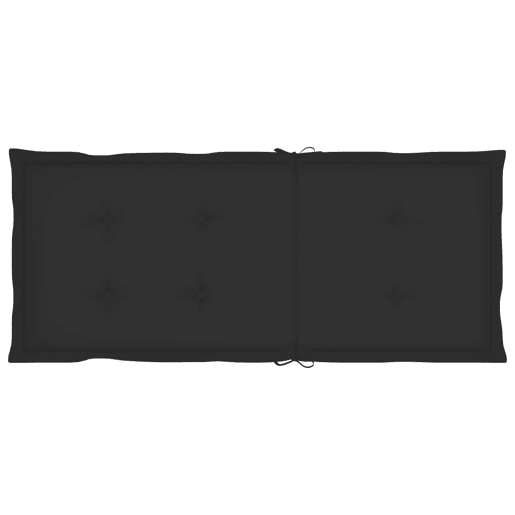 vidaXL Cadeiras de jardim c almofadões pretos 6 pcs teca maciça