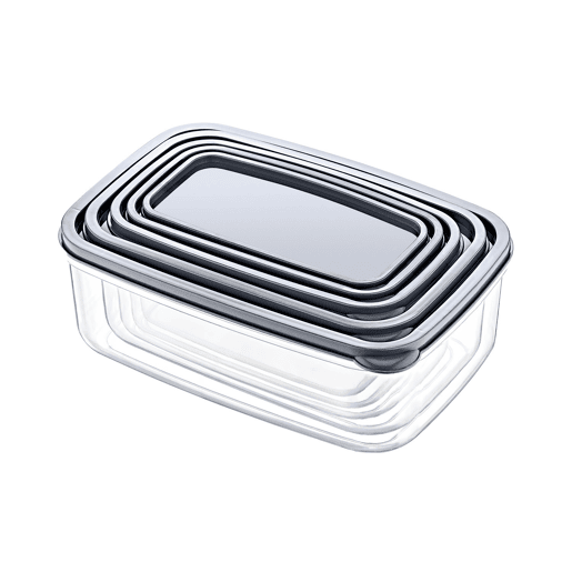 Conjunto de 5 recipientes herméticos para alimentos, formato retangular 7house