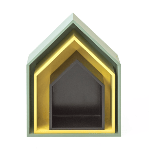 Prateleiras set de 3 MDF verde, amarelo e preto