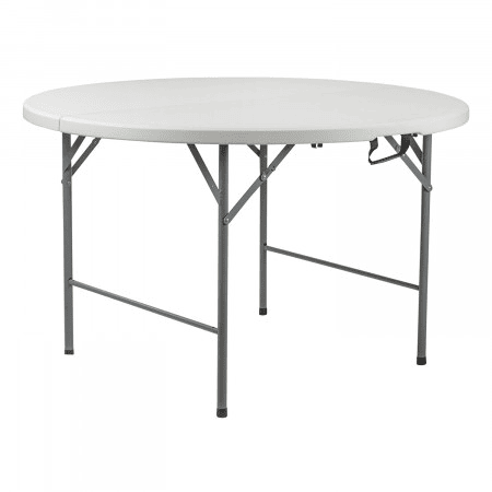 Mesa dobrável redonda efeito granito branco Ø150x74cm Thinia Home