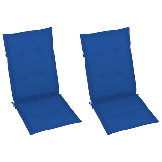 vidaXL Cadeiras de jardim c almofadões azul real 2 pcs teca maciça vidaXL Cadeiras de jardim c almofadões azul real 2 pcs teca maciça