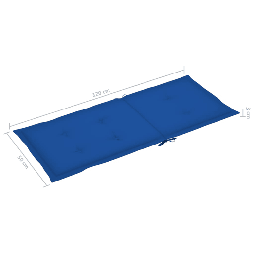 vidaXL Cadeiras de jardim c almofadões azul real 2 pcs teca maciça vidaXL Cadeiras de jardim c almofadões azul real 2 pcs teca maciça