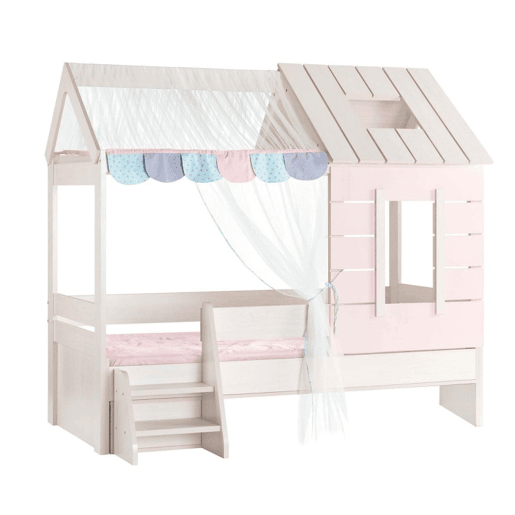 Cama criança casinha em aglomerado rosa 90x200cm