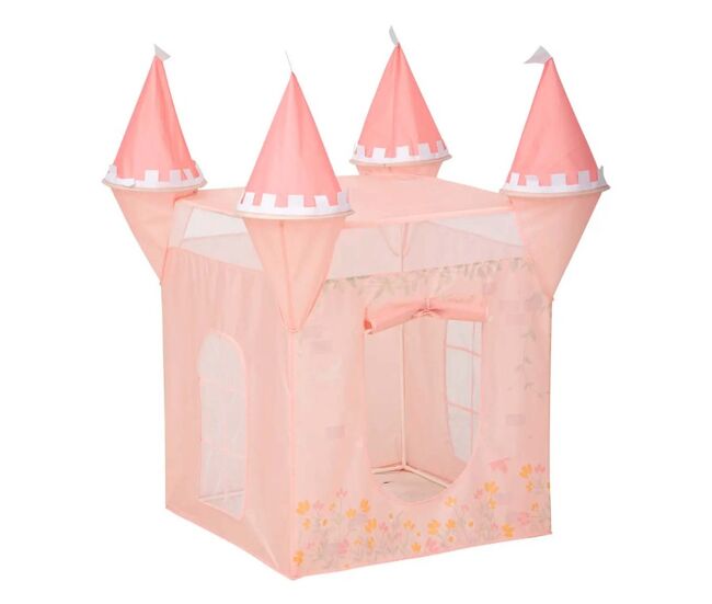 Cabaña de juego castillo poliéster rosa 130x78x78cm