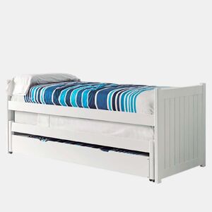 Cama nido de madeira branca 90x200 cm