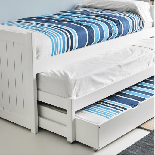 Cama nido de madeira branca 90x200 cm