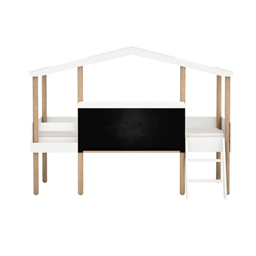 Cama de cabine com ardósia MDF branco 90x200cm